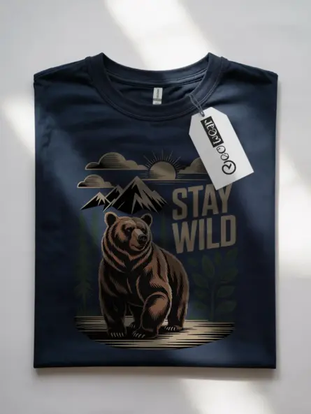Vintage Bear Stay Wild T-Shirt - Image 7