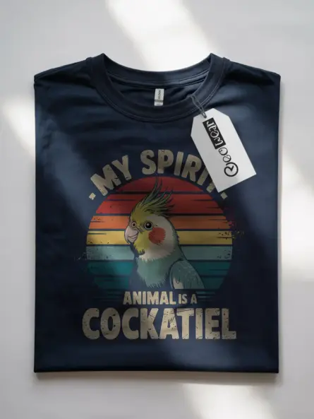 Vintage Cockatiel Spirit Animal T-Shirt - Image 7