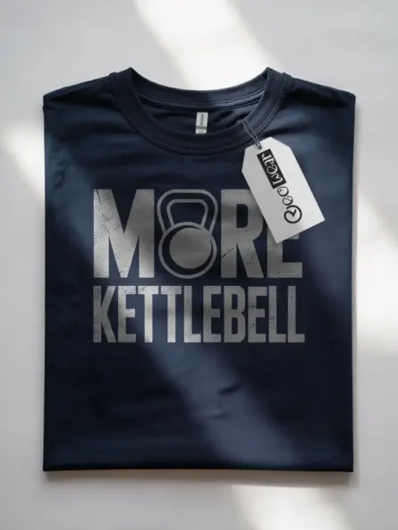 Vintage Kettlebell T-Shirt – Distressed Retro Gym Design - Image 4