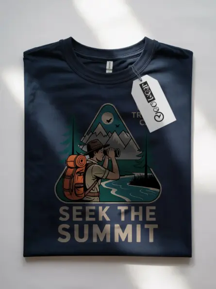 Vintage Mountain Adventure T-Shirt – Seek the Summit Hiking Tee - Image 7