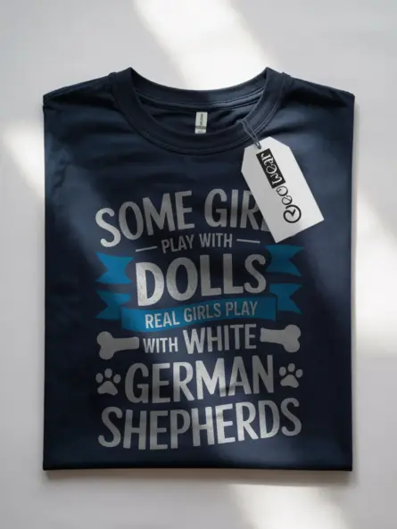 White German Shepherd Shirt for Women – Real Girls Play Tee - Image 7