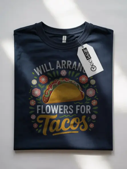 Whimsical Will Arrange Flowers for Tacos T-Shirt - Image 10