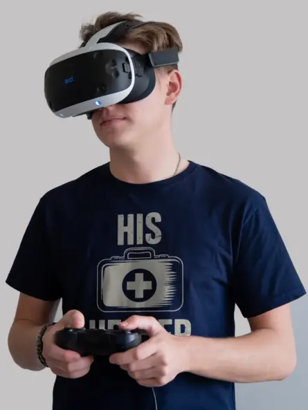 His Healer Gamer T-Shirt | Matching Co-Op Gaming Couple Tee with Vintage Medical Kit Design - Image 12