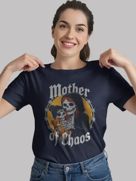 Mother of Chaos Gothic Mom Skeleton T-Shirt - Image 9