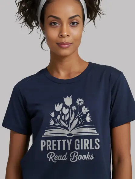 Pretty Girls Read Books T-Shirt – Feminine & Bold - Image 8