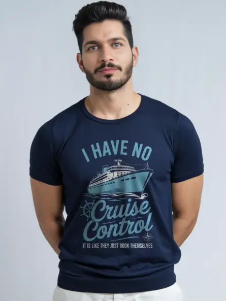 Navy Shirt I Have No Cruise Control Funny Cruise Shirt for Travelers Front View