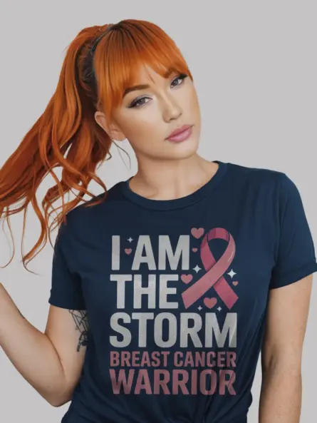 Bold Breast Cancer Warrior Shirt – I Am the Storm Statement Tee - Image 8