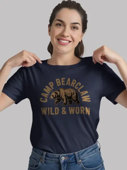 Rustic Bear Camping T Shirt – Vintage Outdoor Adventure Tee - Image 9