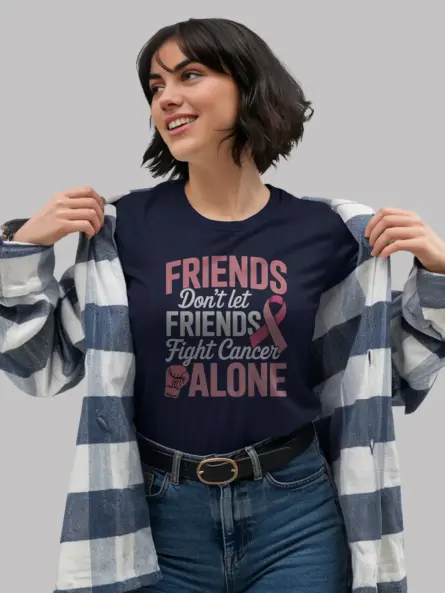 Powerful Breast Cancer Team Shirt – Friends Fight Together Tee - Image 8