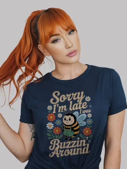 Cute Bee Retro T-Shirt for Women – Buzzin’ Around Design - Image 9