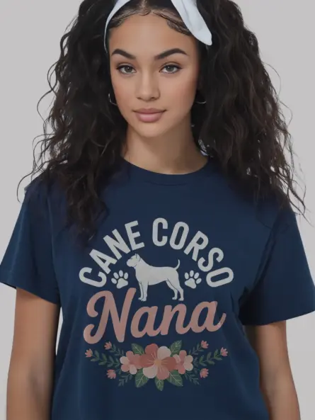 Adorable Dog Nana Shirt – Floral Cane Corso Grandma Tee - Image 9