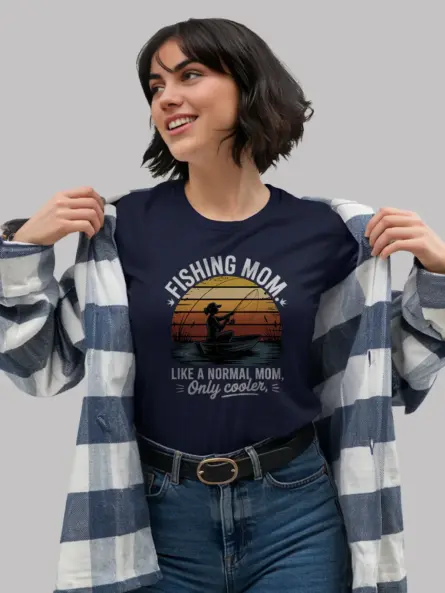 Fishing Mom Shirt – Cool Retro Graphic Tee for Outdoor Moms - Image 8