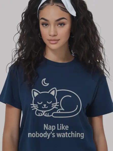 Cozy Heart Cat Shirt – Nap Like Nobody's Watching Tee - Image 12