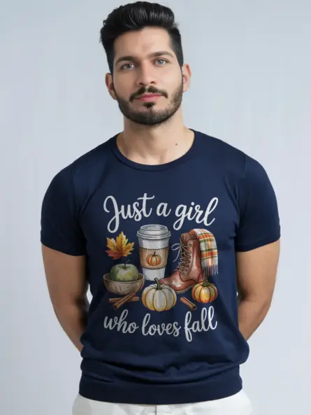 Just a Girl Who Loves Fall t-Shirt – Cozy Watercolor Autumn Tee - Image 9