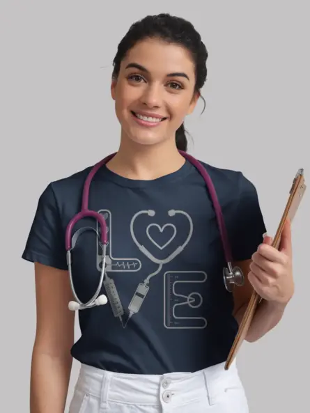 navy medical love shirt lifestyle photo for medical students