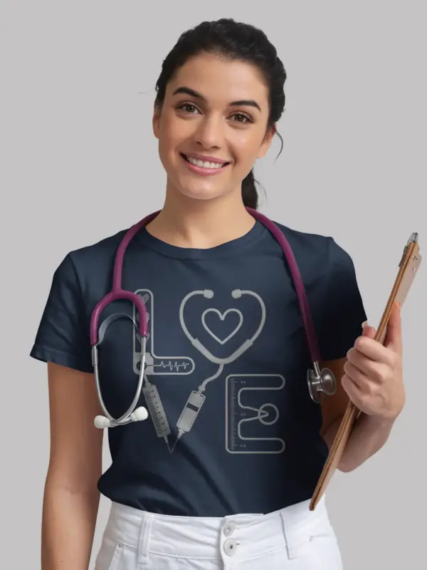 navy medical love shirt lifestyle photo for medical students