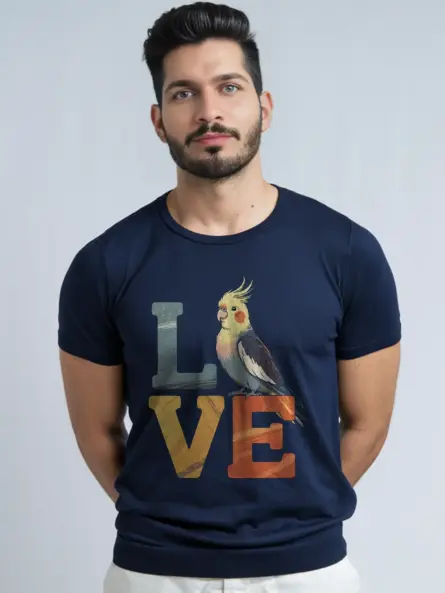Cartoon Cockatiel Love T-Shirt for Bird Lovers - Image 12