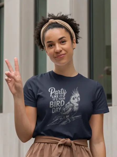 Cockatiel Birthday T-Shirt – Party Like It’s Your Bird Day Tee - Image 12