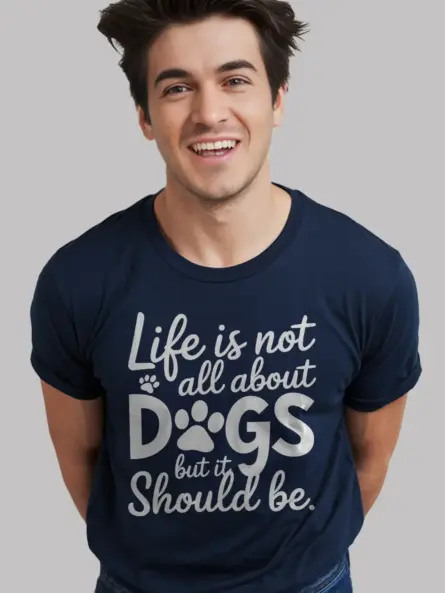 Dog Rescue Paw Print T-Shirt – Life Is Not All About Dogs But It Should Be - Image 12