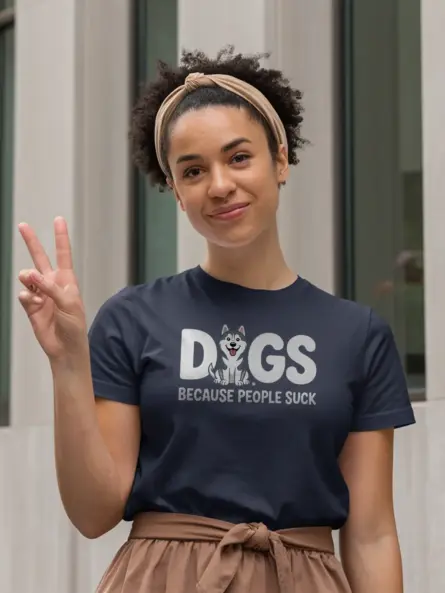Edgy Dogs Because People Suck Shirt – Funny Husky Meme Tee - Image 9