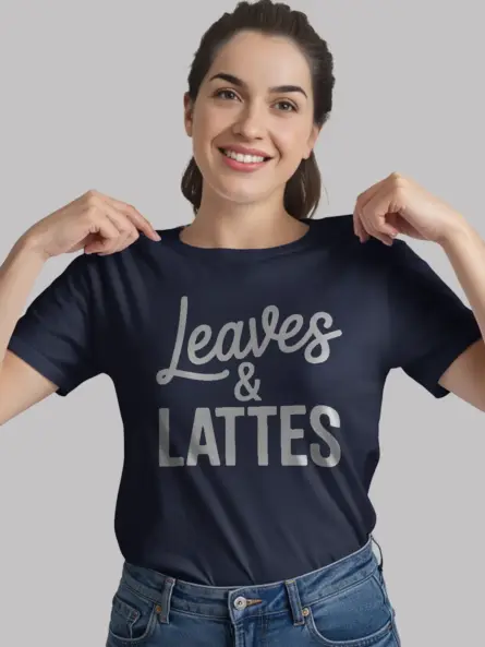 Fall Coffee Shirt – Leaves and Lattes Cozy PSL Tee for Women - Image 12