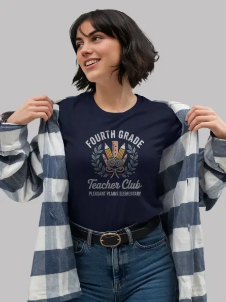 Fourth Grade Teacher Shirt – Vintage Club Spirit Staff Tee - Image 9