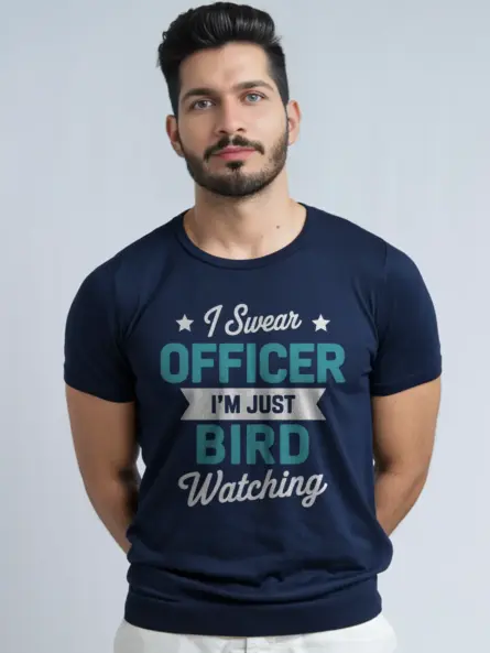 Funny Bird Watching Officer T-Shirt – Police Joke for Birders - Image 9