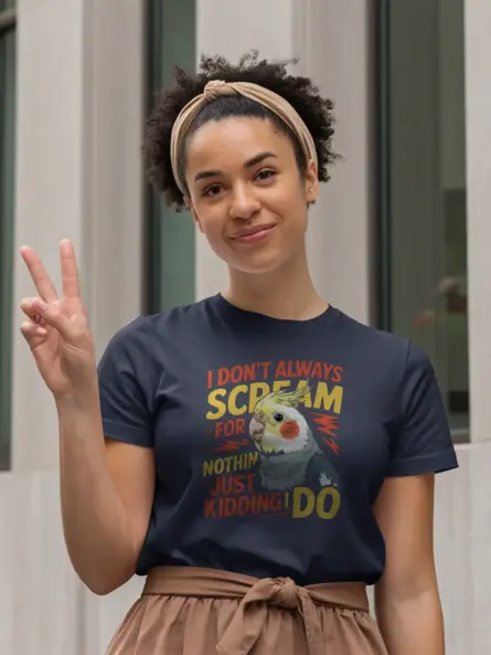 Funny Cockatiel Screaming T-Shirt for Bird Lovers - Image 6