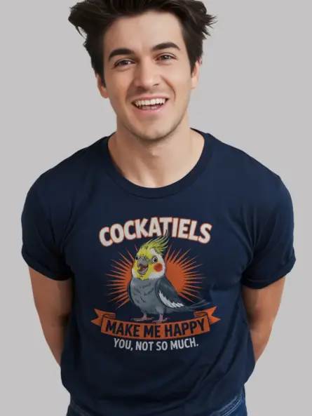 Funny Cockatiel T-Shirt for Bird Lovers – Cheerful Pet Bird Graphic Tee - Image 12