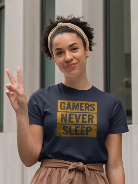Funny Gamer T Shirt – Gamers Never Sleep Graphic for Night Owls - Image 6