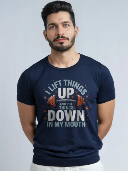 Funny Gym T Shirt for Lifting Weights – I Lift Things Up and Put Them Down Design - Image 8