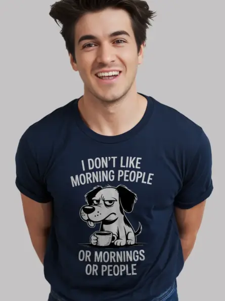 Grumpy Dog Coffee T-Shirt – Funny Anti-Morning Tee for Introverts - Image 9