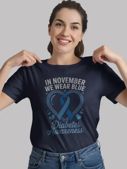 Empowering In November We Wear Blue Shirt – Diabetes Tee - Image 12