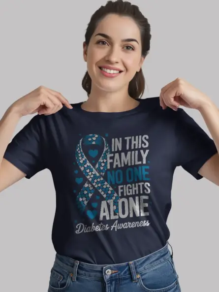 In This Family No One Fights Alone Diabetes Shirt – Bold Support Tee - Image 12