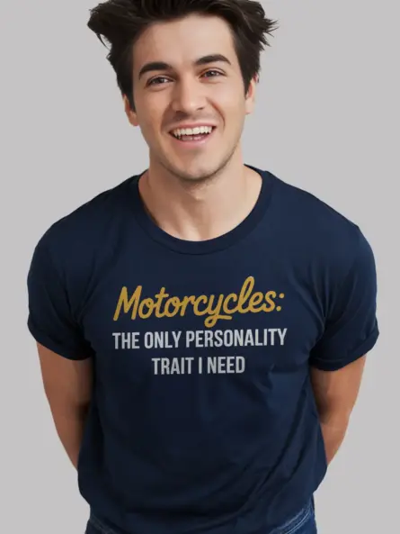 Witty Motorcycle Quote T-Shirt – Minimalist Personality Trait Biker Tee - Image 9
