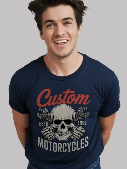 Bold Motorcycle Quote T-Shirt – Vintage Skull Wrench Garage Club Graphic - Image 9