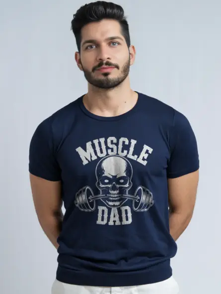 Muscle Dad Graphic Gym T-Shirt for Hardcore Fitness Fathers - Image 9