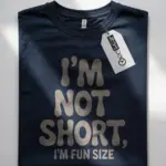 Navy Shirt “I’m Fun Size” quote, fun size t-shirt for short women,