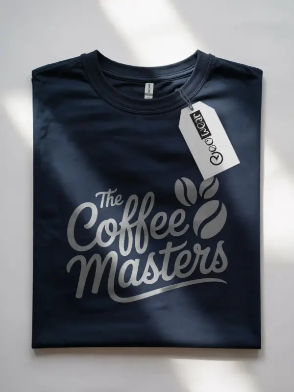 Front view Navy Coffee Masters T-Shirt coffee masters t-shirt