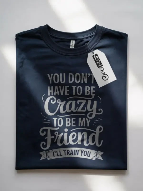 Navy friendship day gift tee – funny quote front view