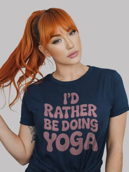 Rather Be Doing Yoga Shirt – Bold Retro Bubble Font Tee for Wellness Vibes - Image 9