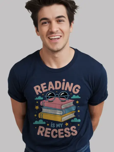 Reading T Shirt – Fun Reading Is My Recess Tee for Kids and Teachers - Image 9