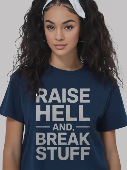 Rebellious Gym Slogan T-Shirt – Raise Hell and Break Stuff - Image 9