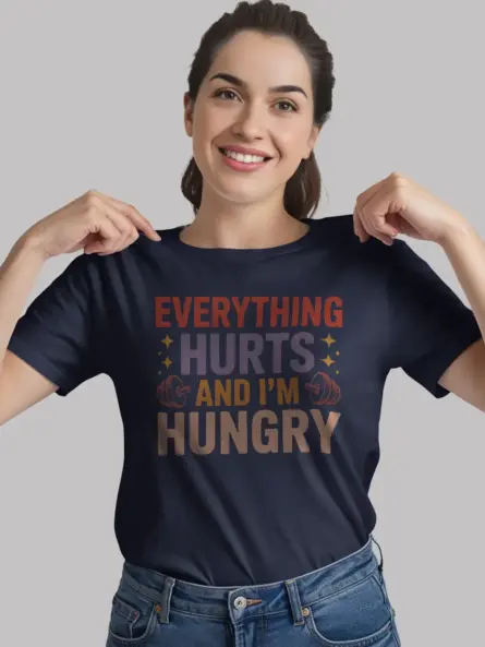 Retro Gym Motivation T-Shirt – Everything Hurts and I’m Hungry - Image 8