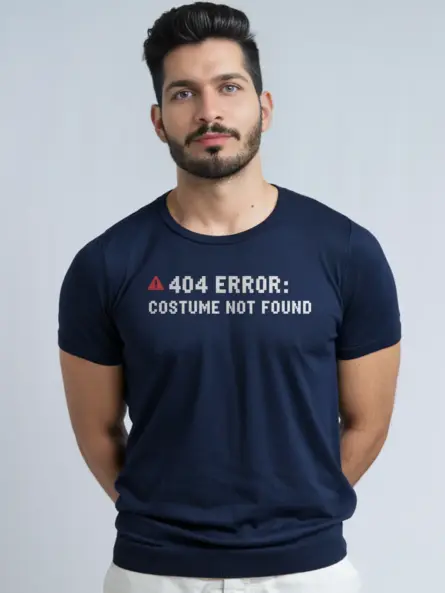 navy 404 Error Costume Not Found t-shirt gamer Halloween