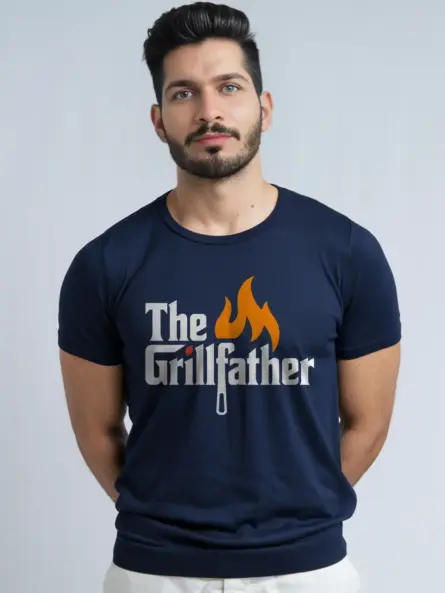 navy grillfather t shirt for dad barbecue tee