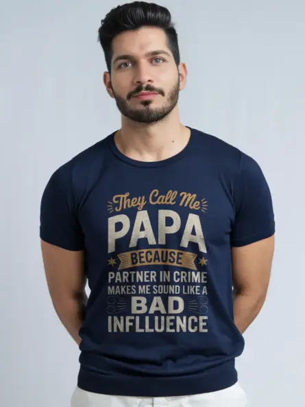 Navy front view – They Call Me Papa – funny papa t-shirt for dads