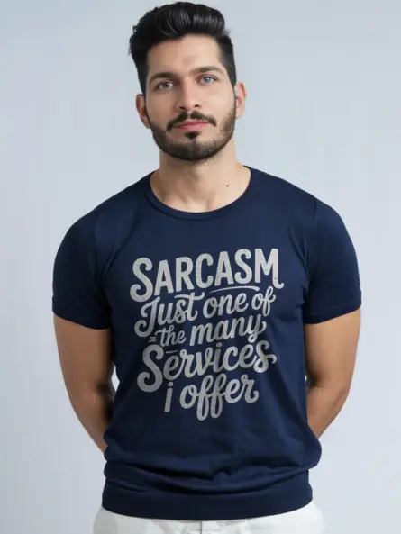 navy sarcasm just one of the many shirt hand-lettered sarcasm tee