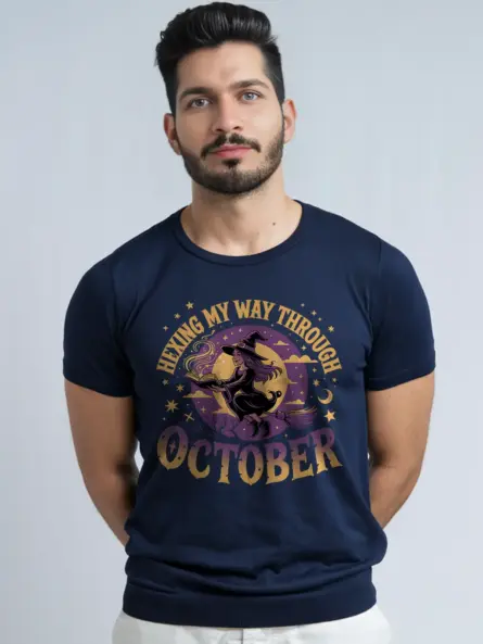 navy hexing my way through t-shirt mystical spell shirt