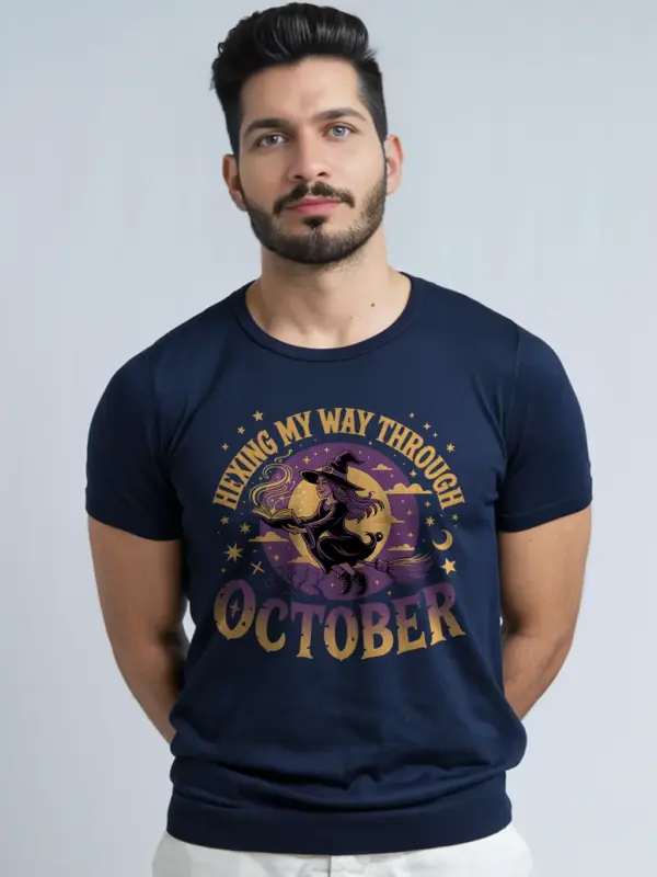 navy hexing my way through t-shirt mystical spell shirt